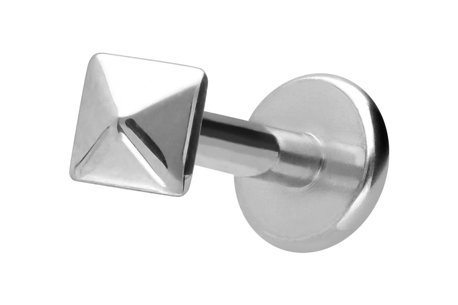 Titan Labret Piercing mit Innengewinde PYRAMIDE